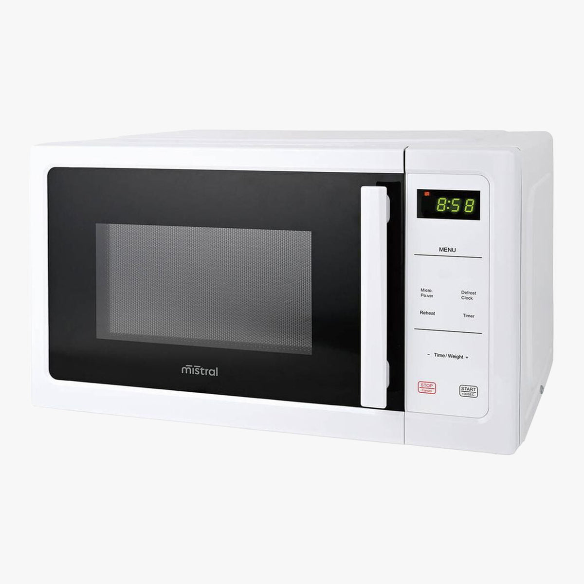 25L White Digital Microwave