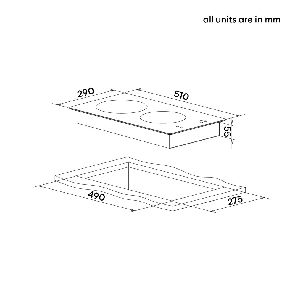30cm 2 Zone Ceramic Cooktop