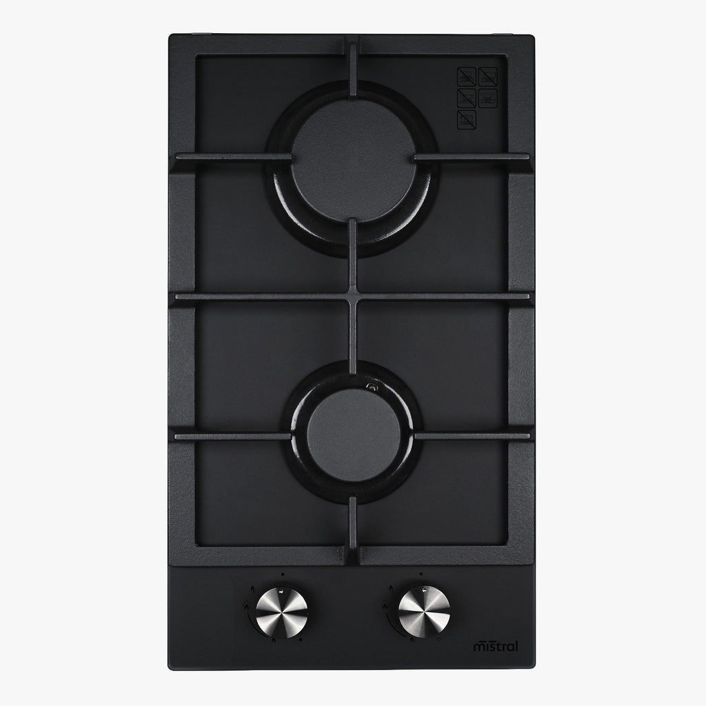 30cm Dual Burner Gas Cooktop - Matte Glass
