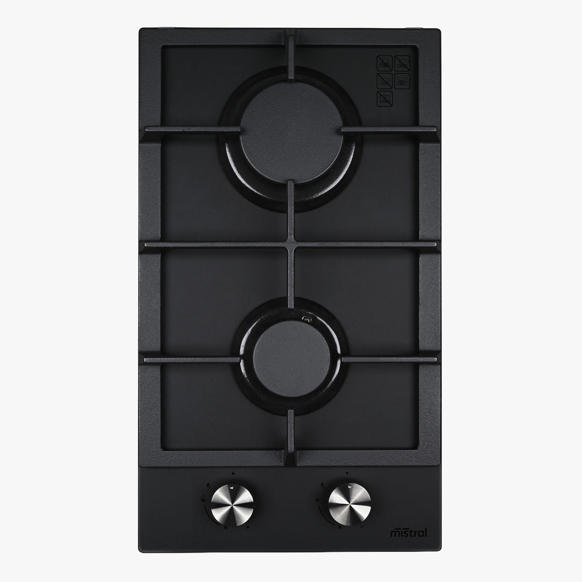 30cm Dual Burner Gas Cooktop - Matte Glass