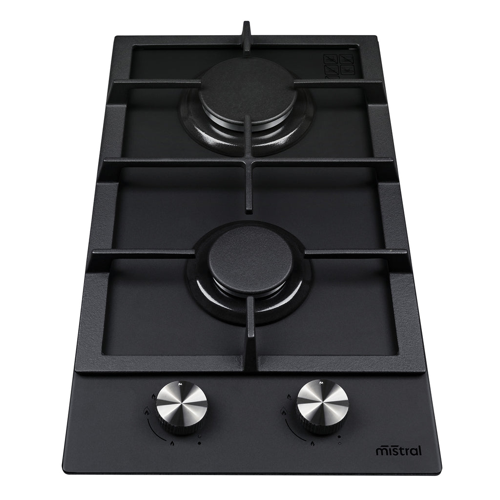 30cm Dual Burner Gas Cooktop - Matte Glass