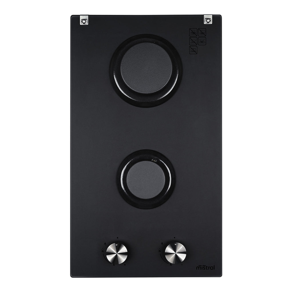 30cm Dual Burner Gas Cooktop - Matte Glass