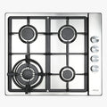 60cm 4 Burner Stainless Steel Gas Cooktop with Side Knob Controls