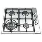 60cm 4 Burner Stainless Steel Gas Cooktop with Side Knob Controls