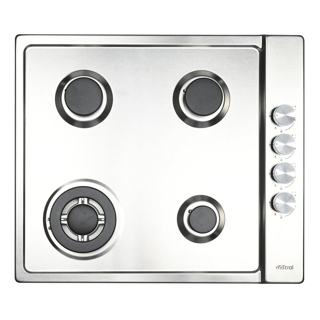 60cm 4 Burner Stainless Steel Gas Cooktop with Side Knob Controls