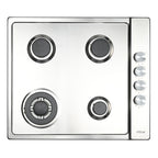 60cm 4 Burner Stainless Steel Gas Cooktop with Side Knob Controls