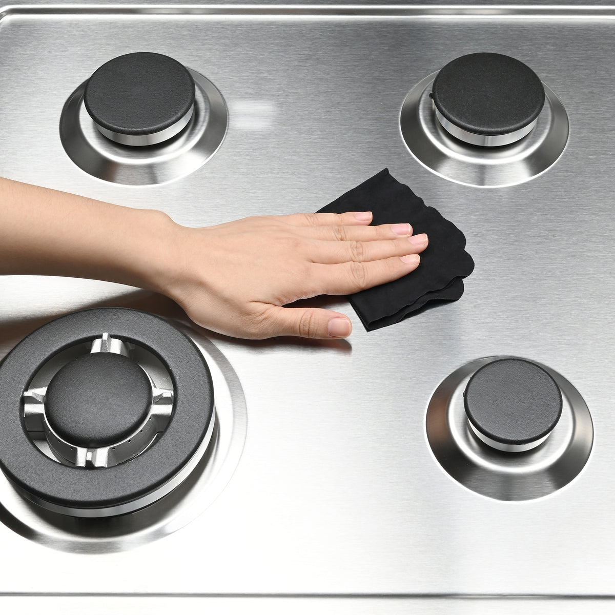 60cm 4 Burner Stainless Steel Gas Cooktop with Side Knob Controls