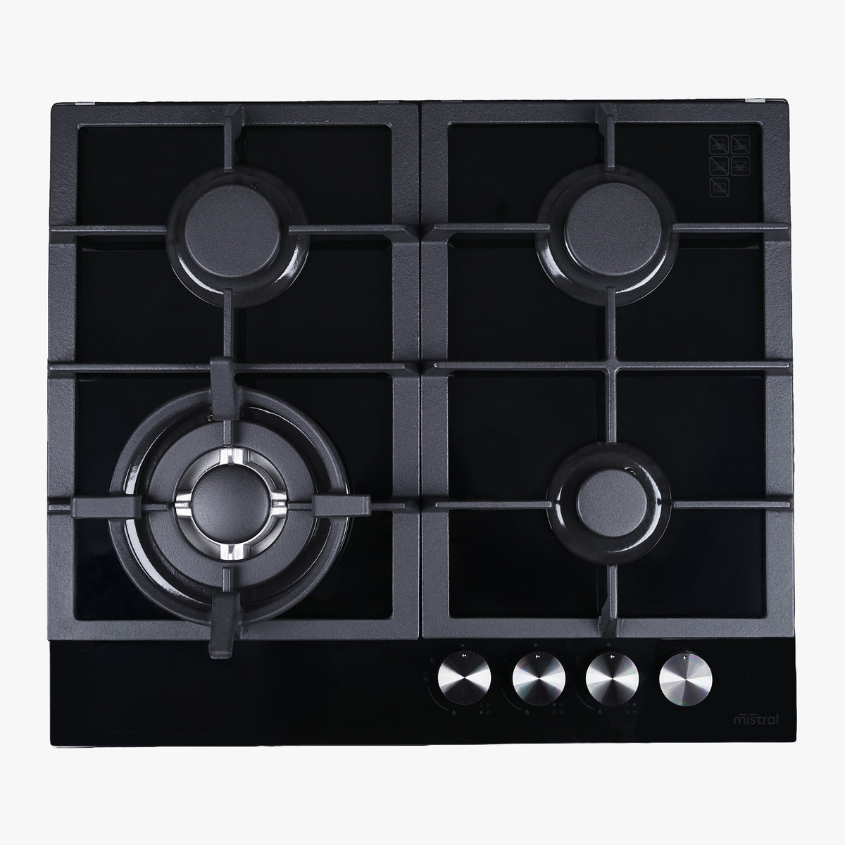 60cm 4 Burner Black Ceramic Glass Gas Cooktop