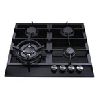 60cm 4 Burner Black Ceramic Glass Gas Cooktop