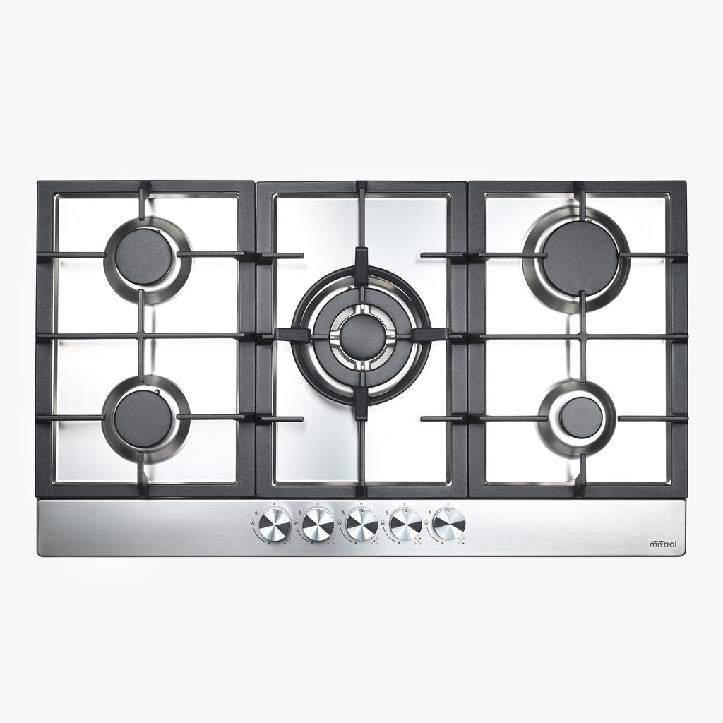 90cm 5 Burner Gas Cooktop- Stainless Steel