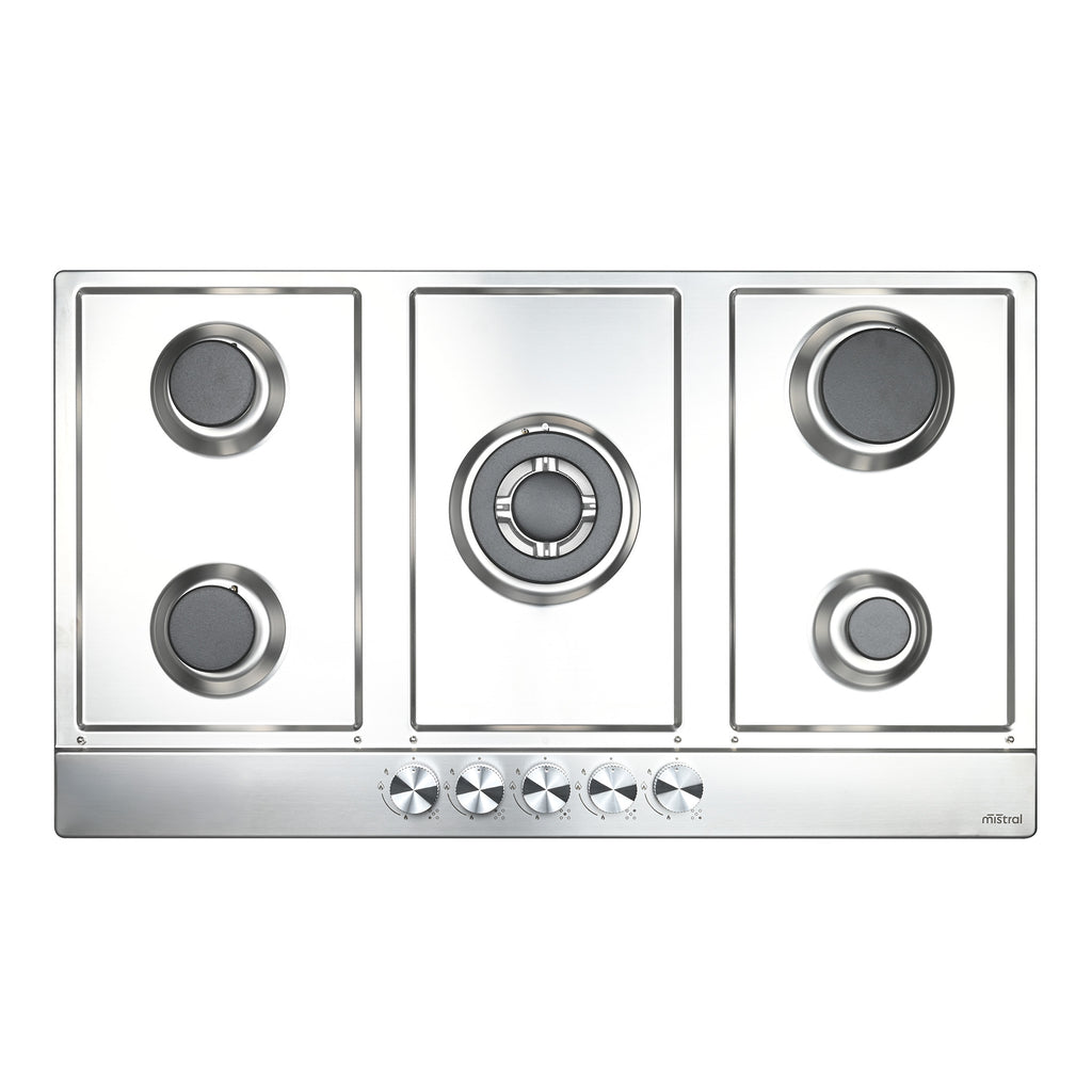 90cm 5 Burner Gas Cooktop- Stainless Steel