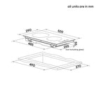 30cm 2 Zone Induction Cooktop - Matte Glass