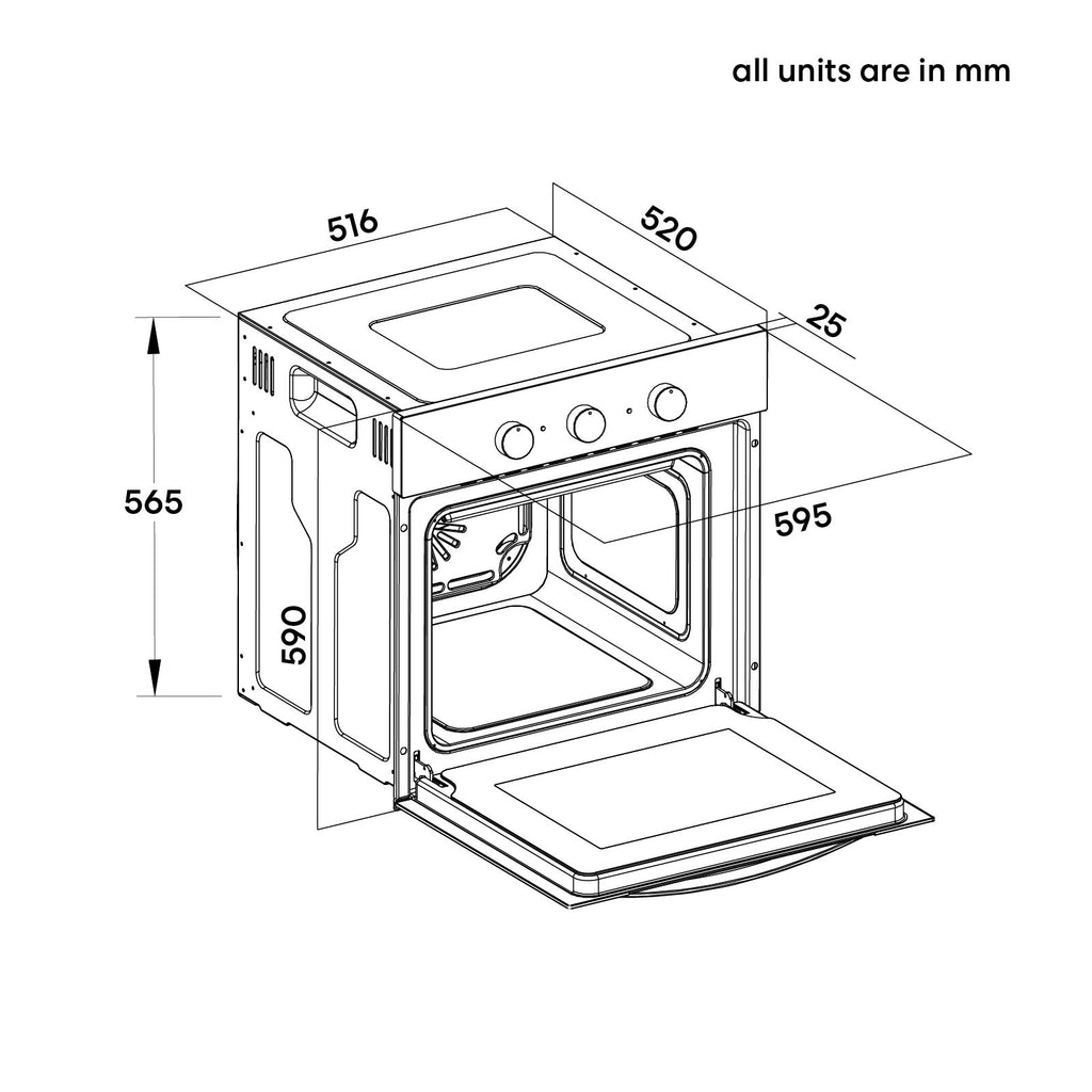60cm 5 Function Built-in Oven – Stainless Steel
