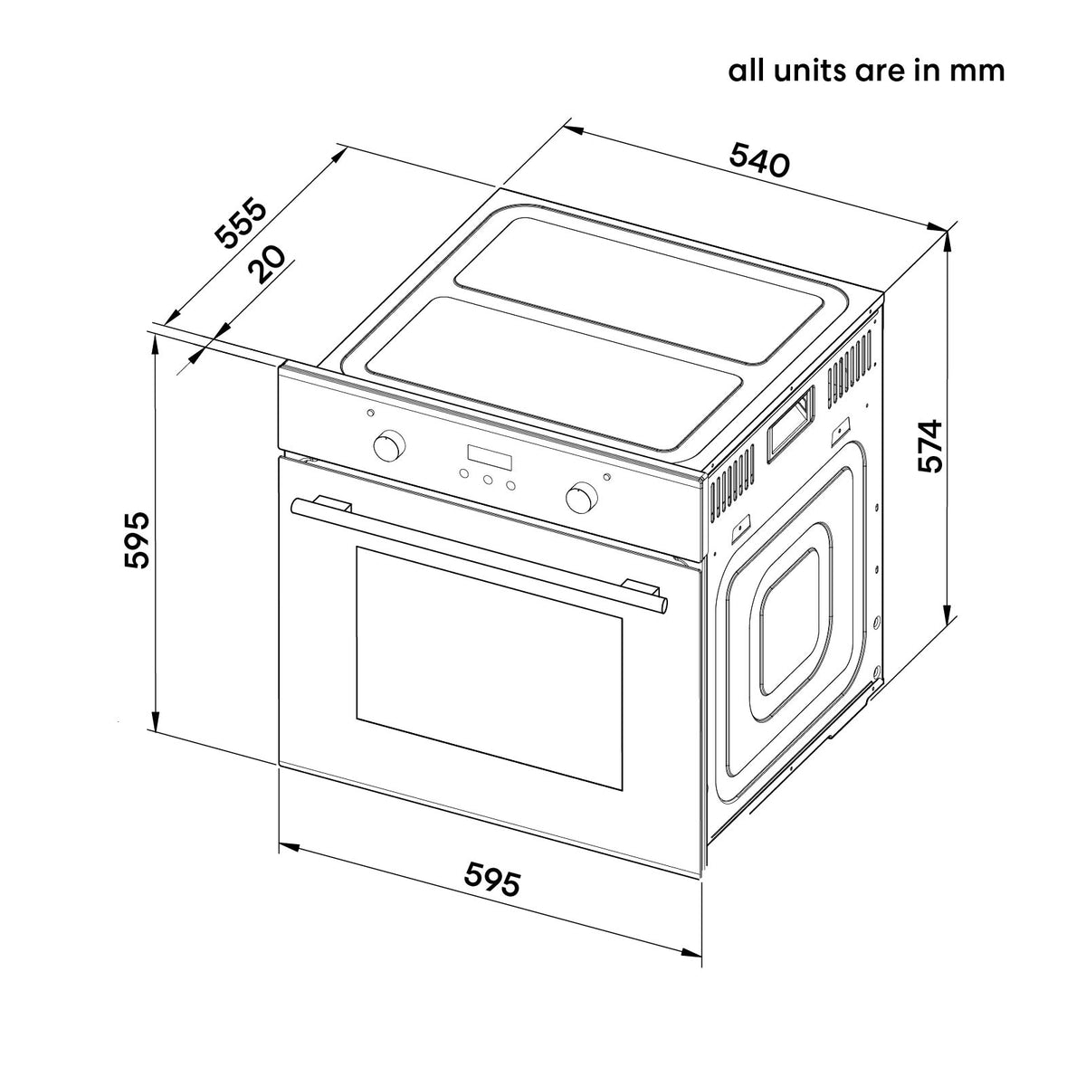 60cm 9 Function Built-in Oven – Black