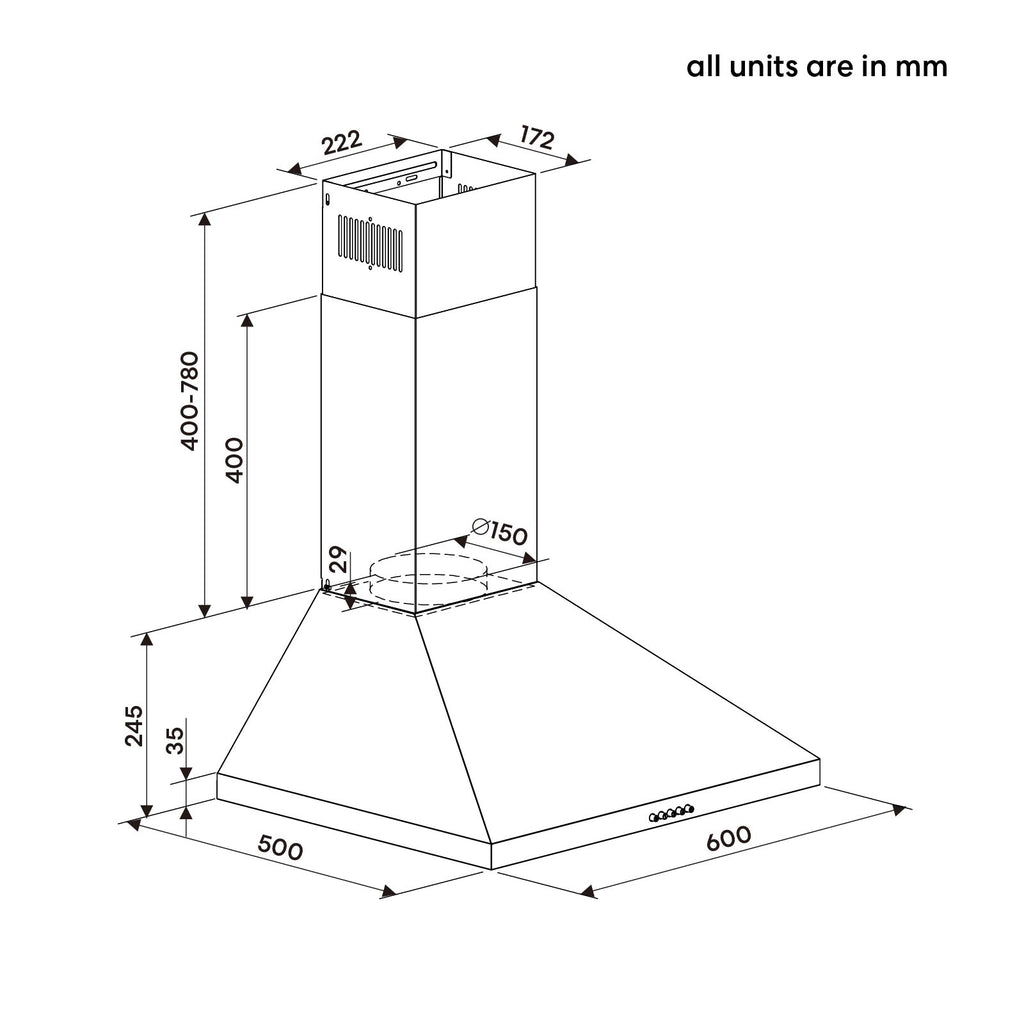 60cm Canopy Rangehood