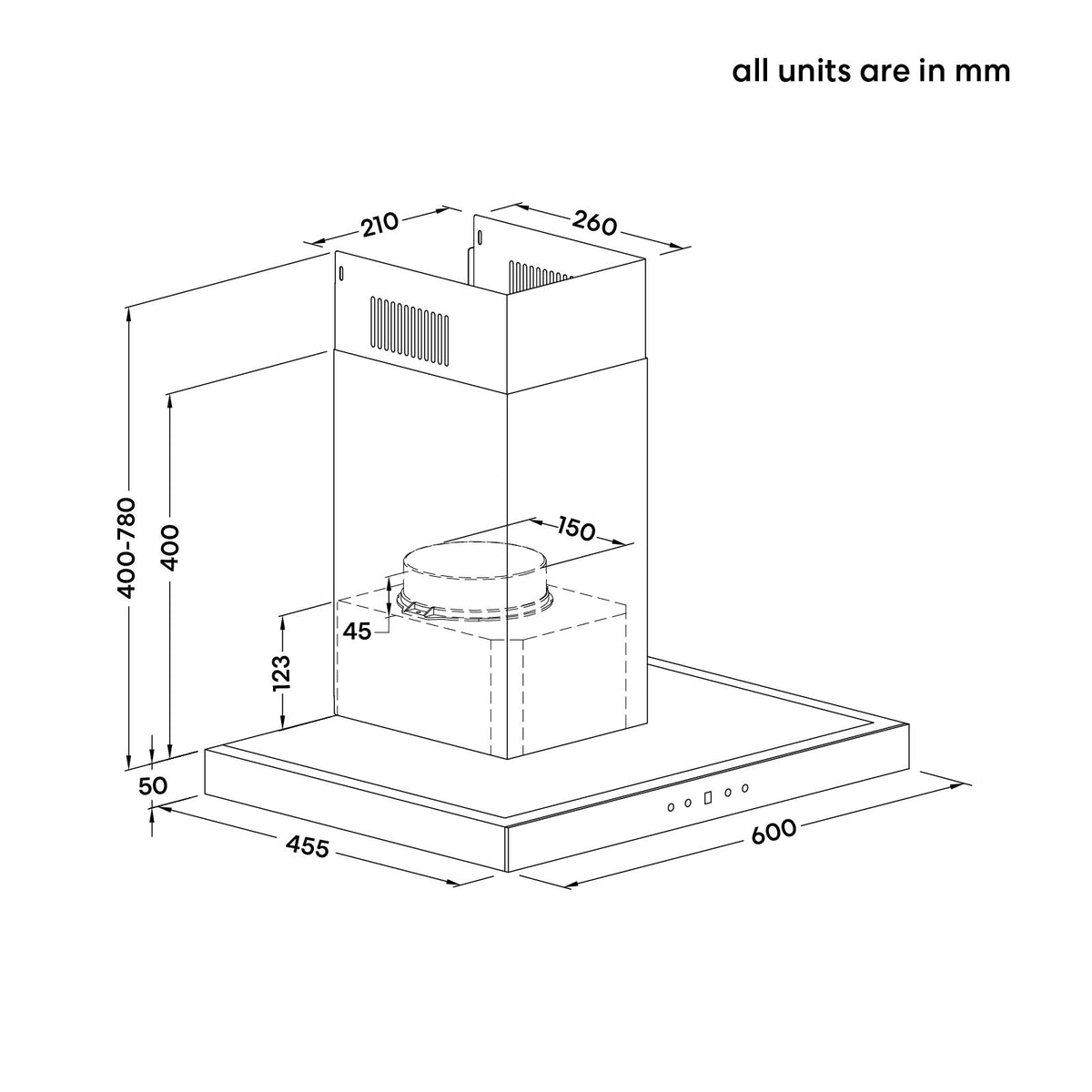 60cm T-shape Rangehood