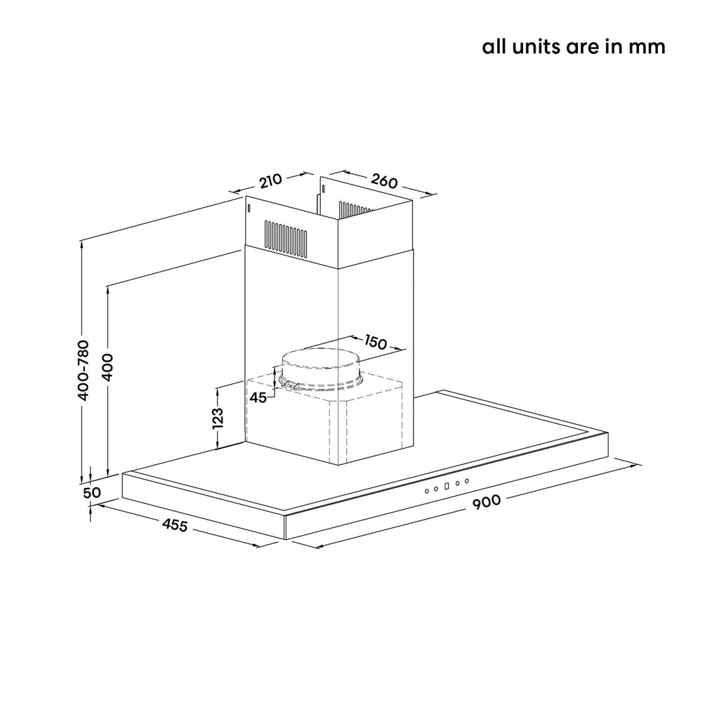 90cm T-shape Rangehood