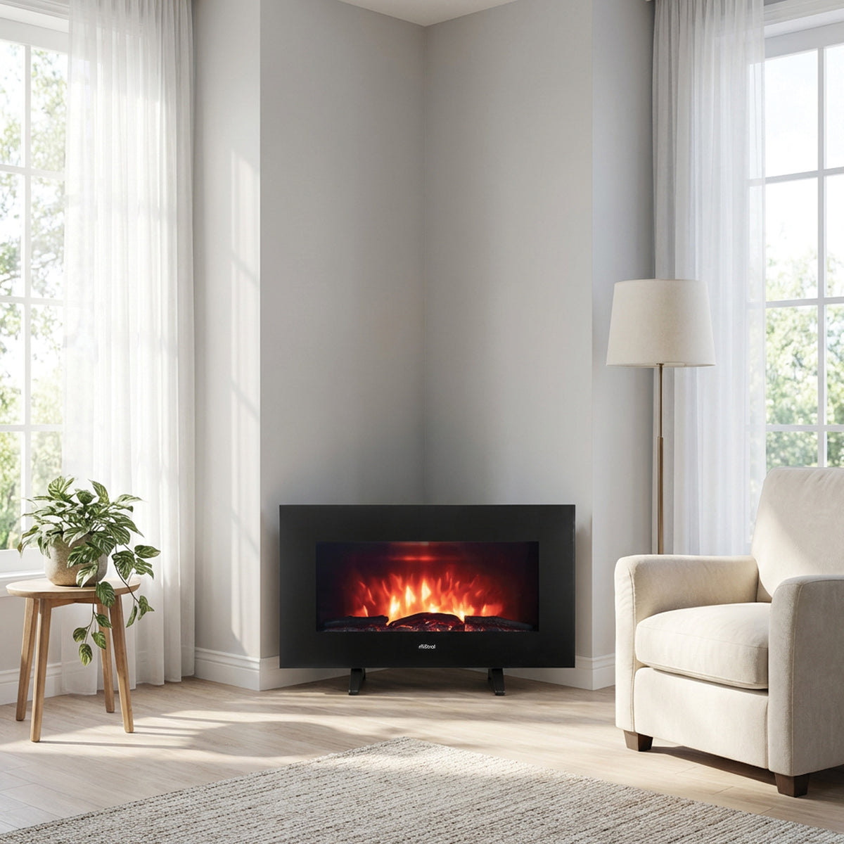 2000W Flame Effect Electric Fireplace