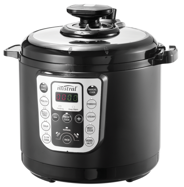 Mistral 6 Litre Multi Pressure Cooker Matte Black