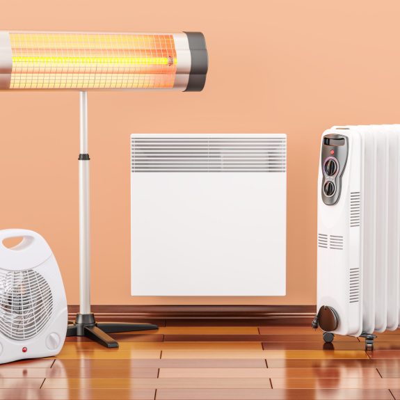 Heating,Devices.,Convection,,Fan,,Oil-filled,And,Infrared,Heaters,,3d,Rendering